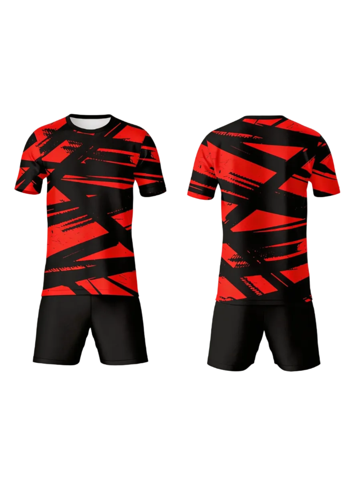 Next print Red Black Sports T-Shirt and Shorts Set | Custom Printed Cricket & Football Uniform | Lightweight Gym Wear