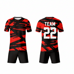 Next print Red Black Sports T-Shirt and Shorts Set | Custom Printed Cricket & Football Uniform | Lightweight Gym Wear