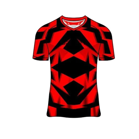 Custom red black edge esports jersey front view