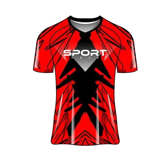 Custom red black phantom esports jersey front view