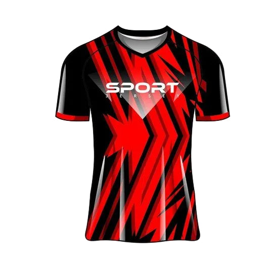 Custom red black slash esports jersey front view