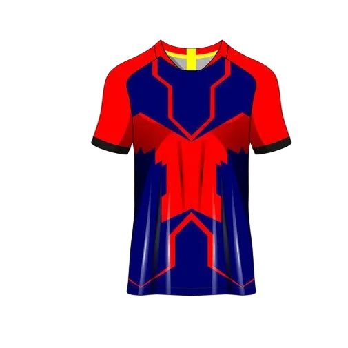 Custom red blue esports jersey front view