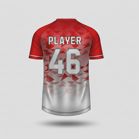 Custom red crystal camo esports jersey back side with personalized gamer name and number