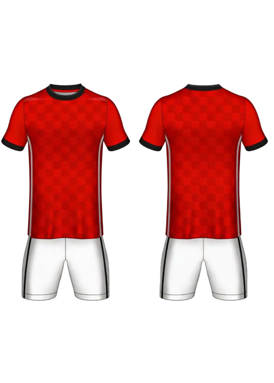 Next print Custom Red Soccer Jersey with White Shorts – Premium Football Kit for Teams