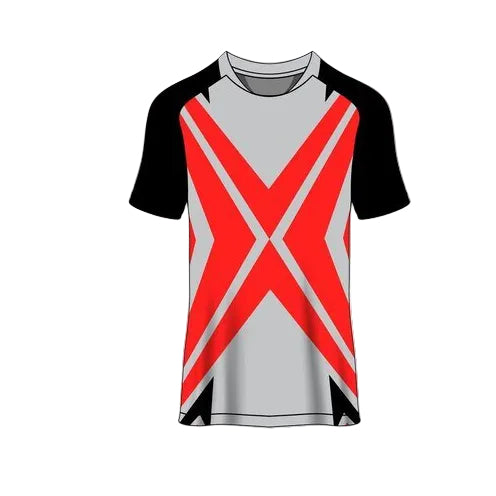 Custom red gray design esports jersey front view