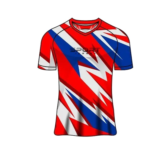 Custom red white blue esports jersey front view