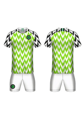 Next print Personalized Football Uniform – Green Zigzag Jersey with Shorts for Teams