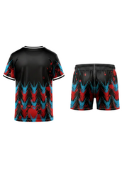 Next print Custom Sports Jersey with Shorts – Colorful Geometric Pattern Cricket & Football Uniform | Personalized Team Wear India
