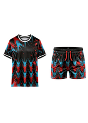 Next print Custom Sports Jersey with Shorts – Colorful Geometric Pattern Cricket & Football Uniform | Personalized Team Wear India
