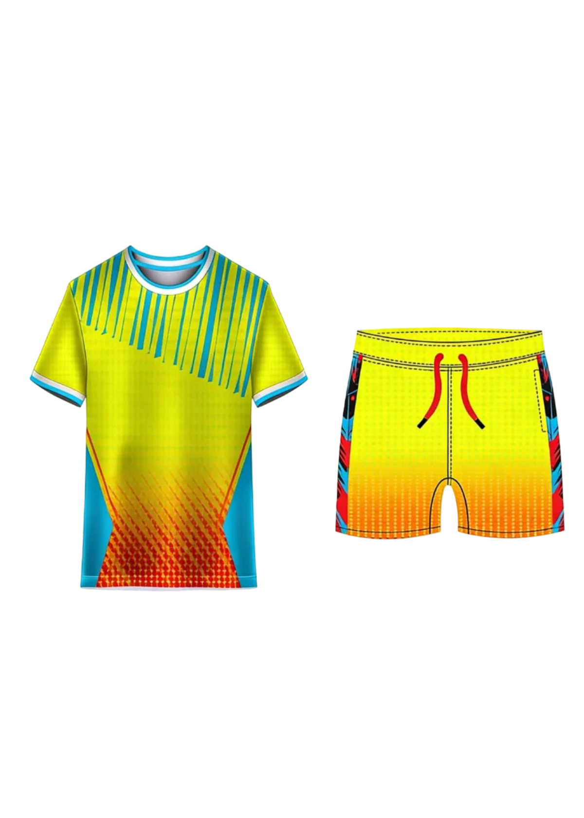 Next print Custom Sports Jersey with Shorts Set for Men & Kids | Colorful Geometric Print Cricket, Football & Training Kit | Personalized Name & Number | India