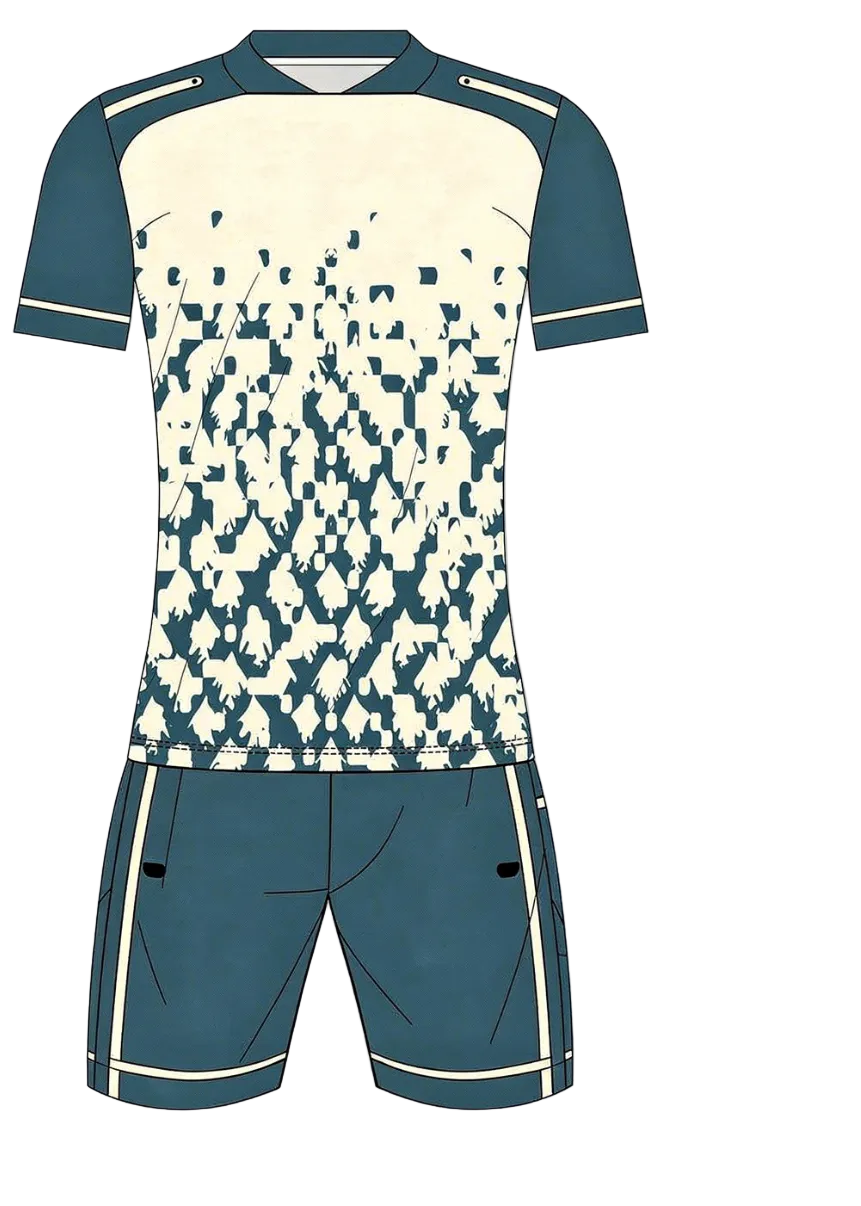 Custom sports jersey with shorts set personalized with name and number for cricket and football teams in India