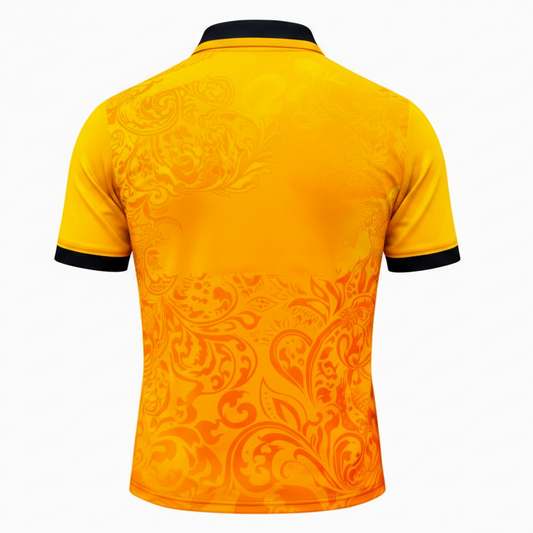 next print Custom Black Gold Sublimation Jersey – Personalized Esports & Cricket Team Wear | NextPrint India
