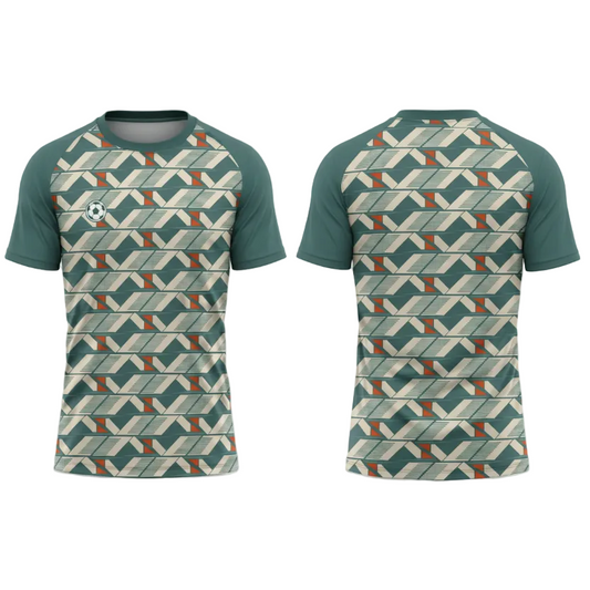 Custom Teal Geometric Patterned Esports Jersey front view