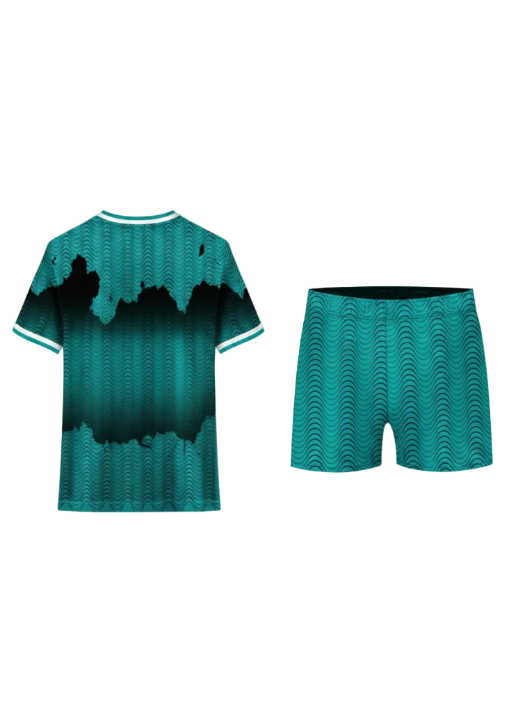 Next print Personalized Teal Jersey Set with Shorts | Breathable Sportswear for Cricket & Football