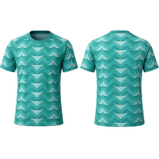 Custom Teal White Geometric Esports Jersey front view