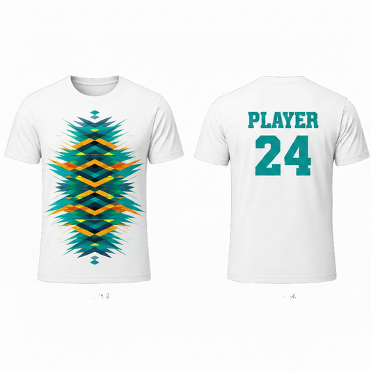 White black geometric edge esports jersey back view