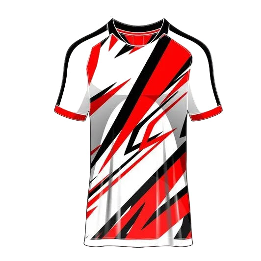 Custom white red slash esports jersey front view