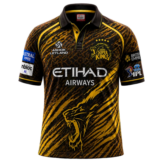 Next print Premium Yellow Black Sports Jersey – Custom Name Number Cricket Shirt