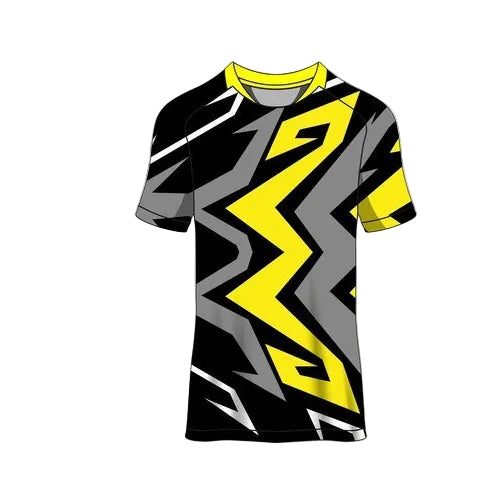 Custom yellow black pattern esports jersey front view