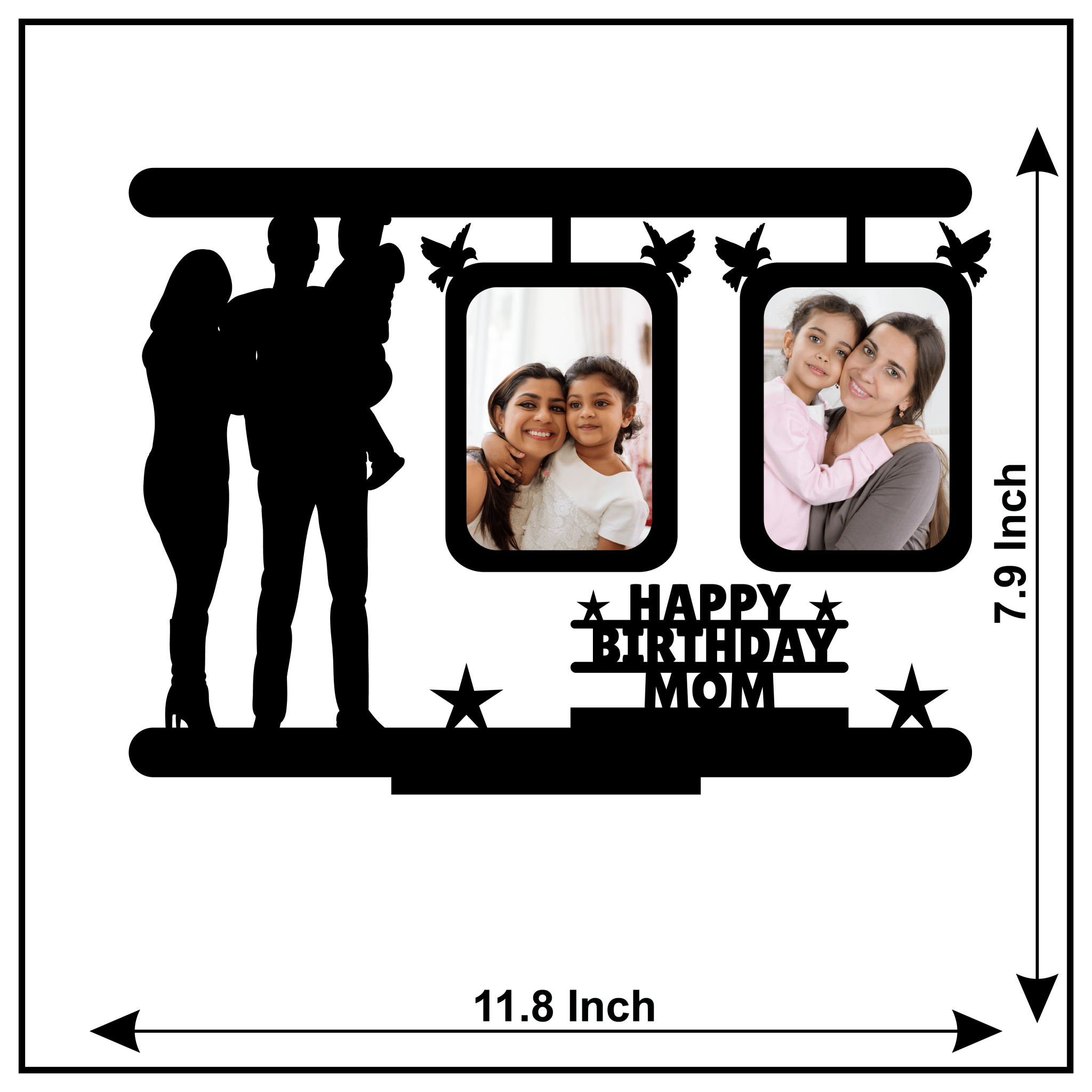 Customised Happy Birthday Mom Double Image Stand Frame - Next Print