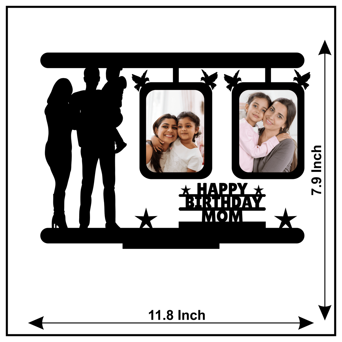 Customised Happy Birthday Mom Double Image Stand Frame - Next Print