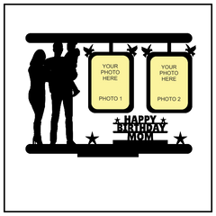 Customised Happy Birthday Mom Double Image Stand Frame - Next Print