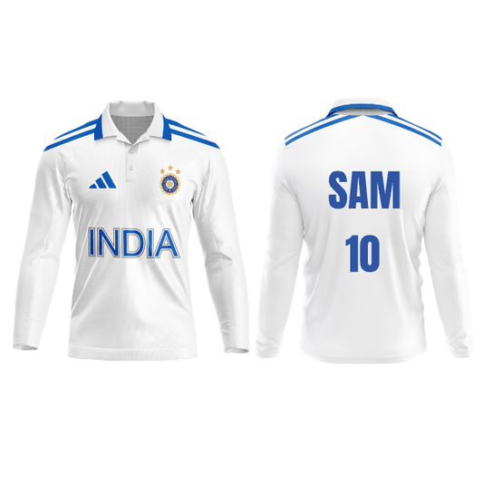 Customised India Test Cricket Team Jersey With Name & Number Print. - Next Print