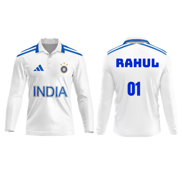 Customised India Test Cricket Team Jersey With Name & Number Print. - Next Print