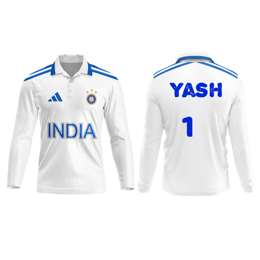 Customised India Test Cricket Team Jersey With Name & Number Print. - Next Print