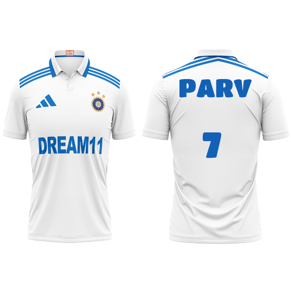 Customised India Test Cricket Team Jersey.1361B7 - Next Print