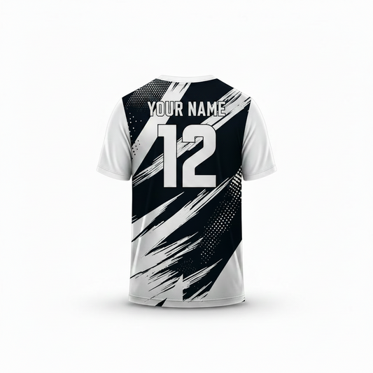Customizable name and number jersey made for sports team players club uniforms and tournament matches
