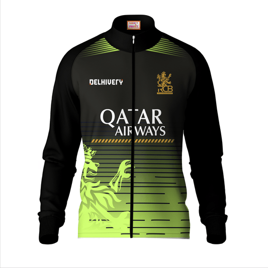 Customized RCB cricket fan jacket with name and number printing