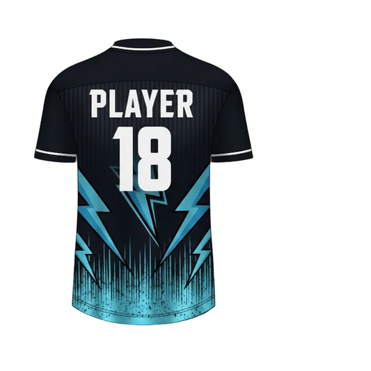 Dark blue esports jersey back side with custom player name number