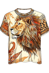 Next Print  Lion Face Printed T-Shirt.