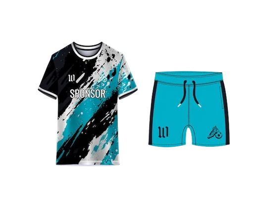 NextPrint Teal Black White Splash Football Jersey – Custom Name & Number
