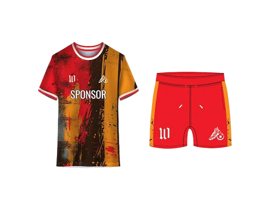 NextPrint Custom Sports Jersey Set Red Orange Grunge – Personalized Name & Number Team Uniform