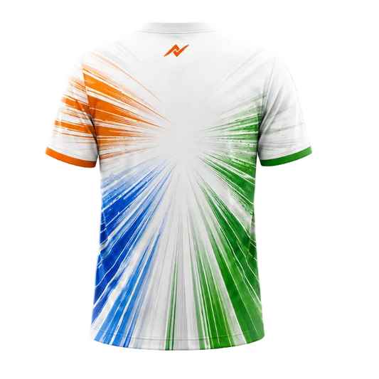 Dynamic Saffron White Green Starburst Sports Jersey back view