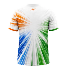 Dynamic Saffron White Green Starburst Sports Jersey back view