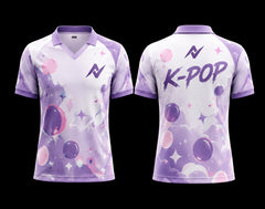 Bubble Pop K-Pop Jersey – Lavender Dream V-Neck Polo Performance Jersey