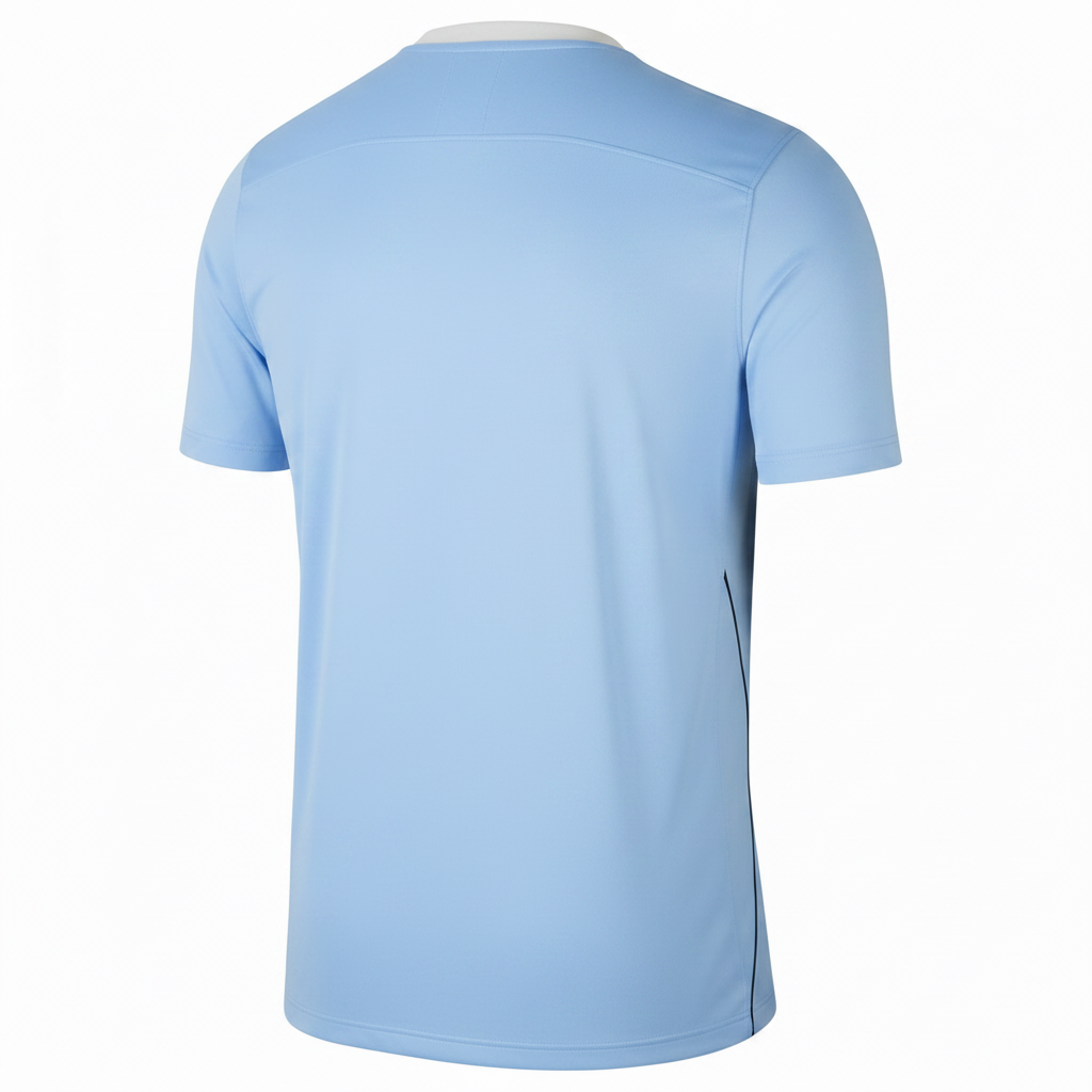 White football jersey back side with custom player number