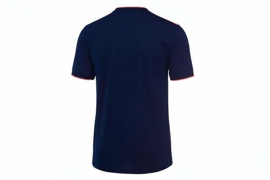 NextPrint Custom Navy Blue Football Jersey with Coral Trim Name & Number – Premium Football Jersey India