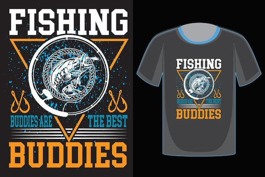 Next Print Fishing Buddies are the Best Buddies Modren Fishing T-shirt.