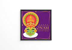 Flat design onam festival frame - Next Print