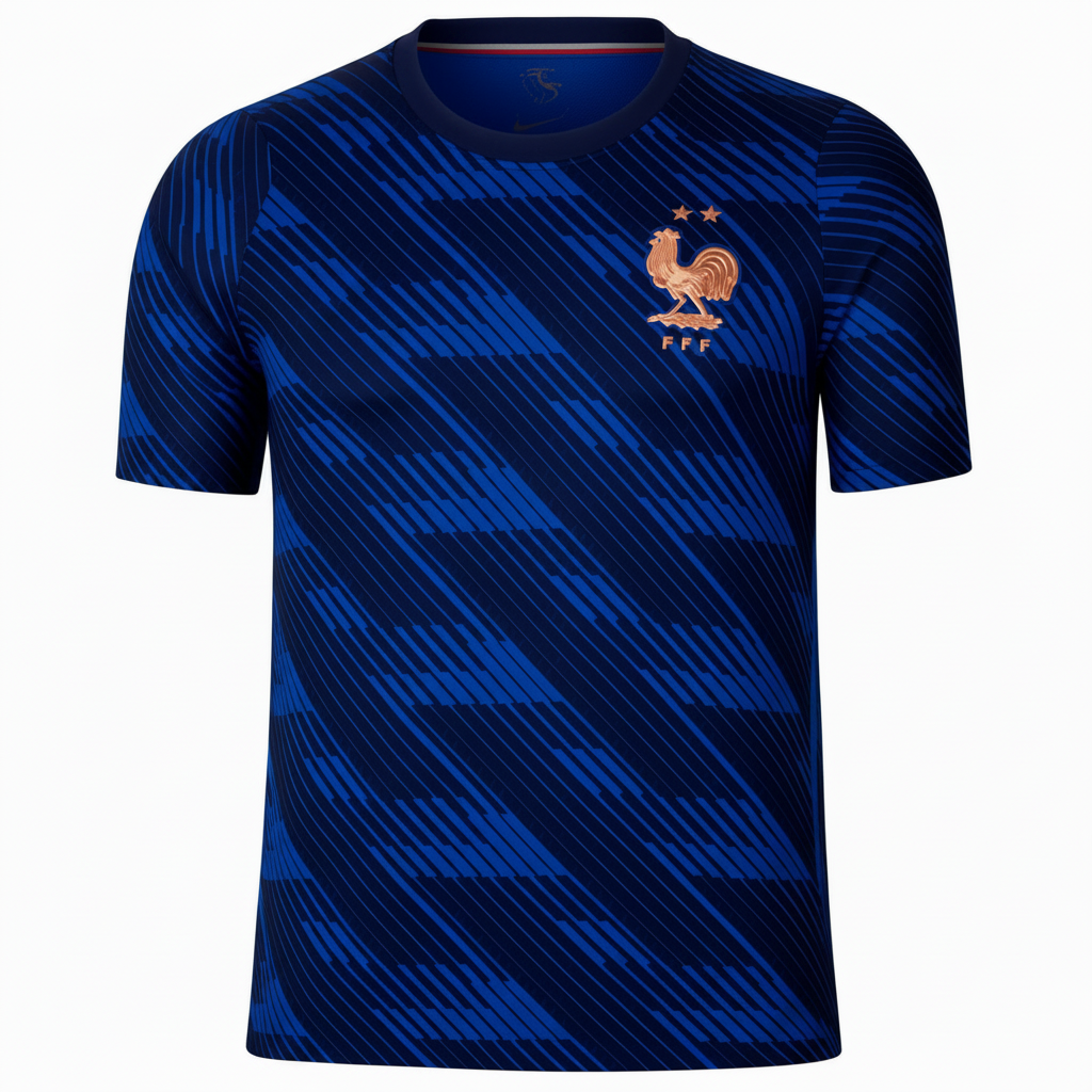 France inspired mint white football fan jersey front view
