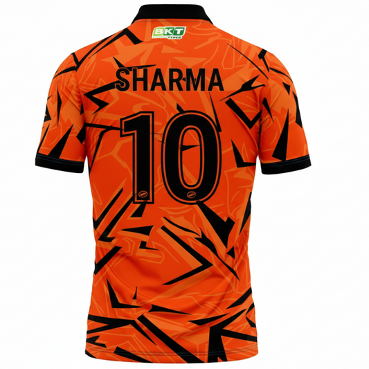 Next Print Customised Polo SRH Hyderabad Jersey with Name & Number | SRH IPL Fan Jersey | Personalized Cricket Jersey – NextPrint India
