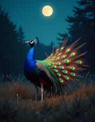 Customised Peacock Image Printed Frame.