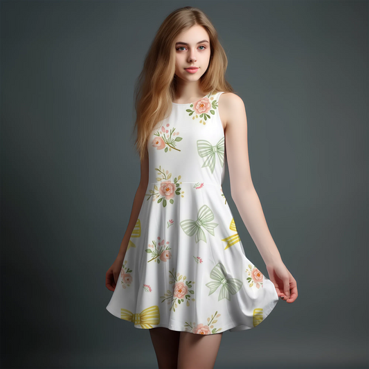 Vibrant Girls' All-Over Print Dress.