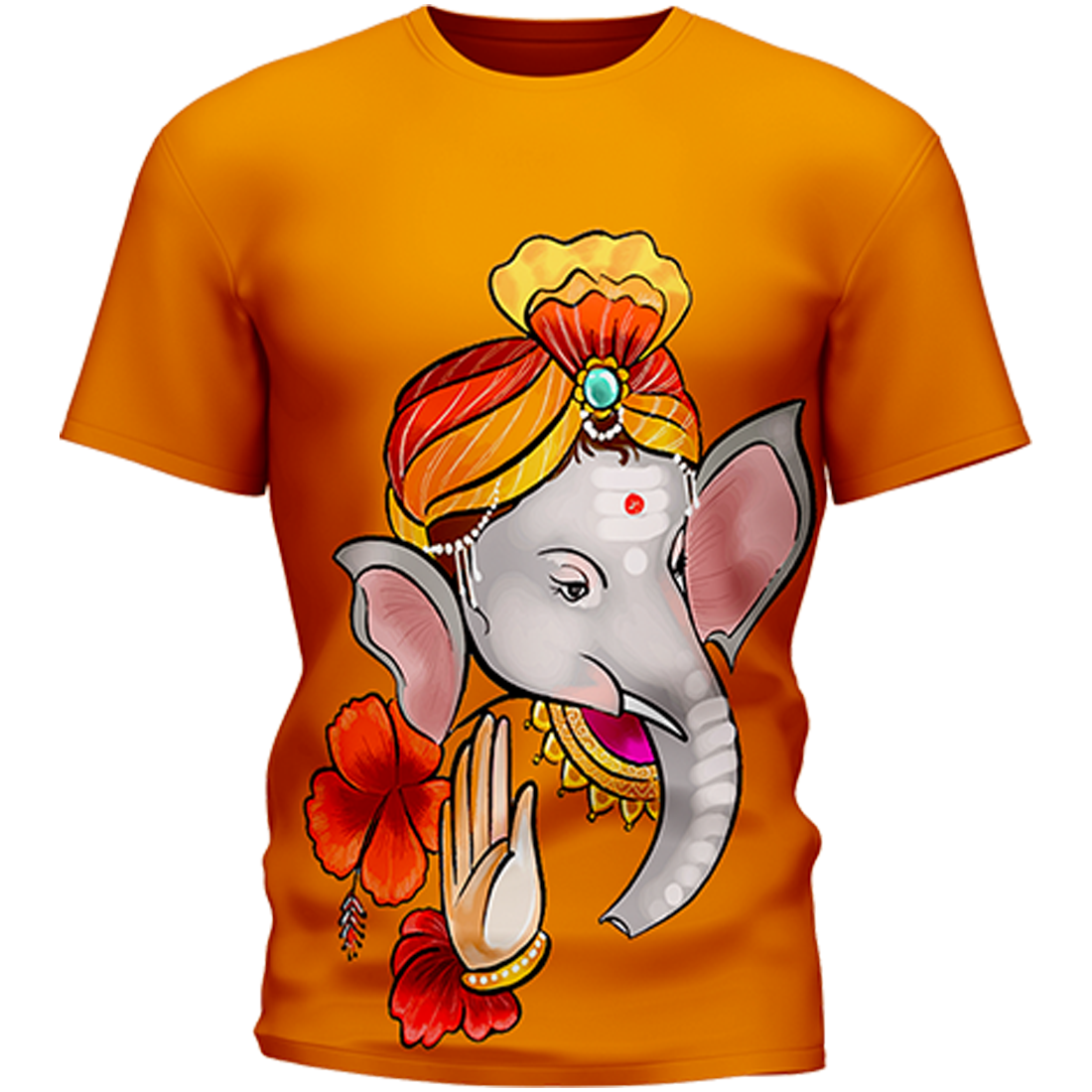 Custom Ganesha Printed T-Shirt With Name