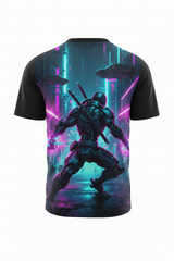 Cyberpunk Mech Ninja Warrior Neon Streetwear T-Shirt