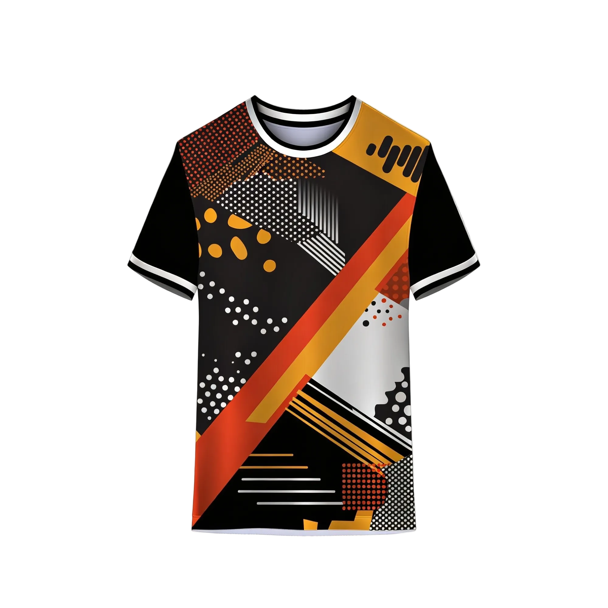 Geometric abstract multicolor sports jersey with sublimation print by NextPrint